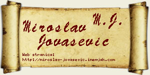 Miroslav Jovašević vizit kartica